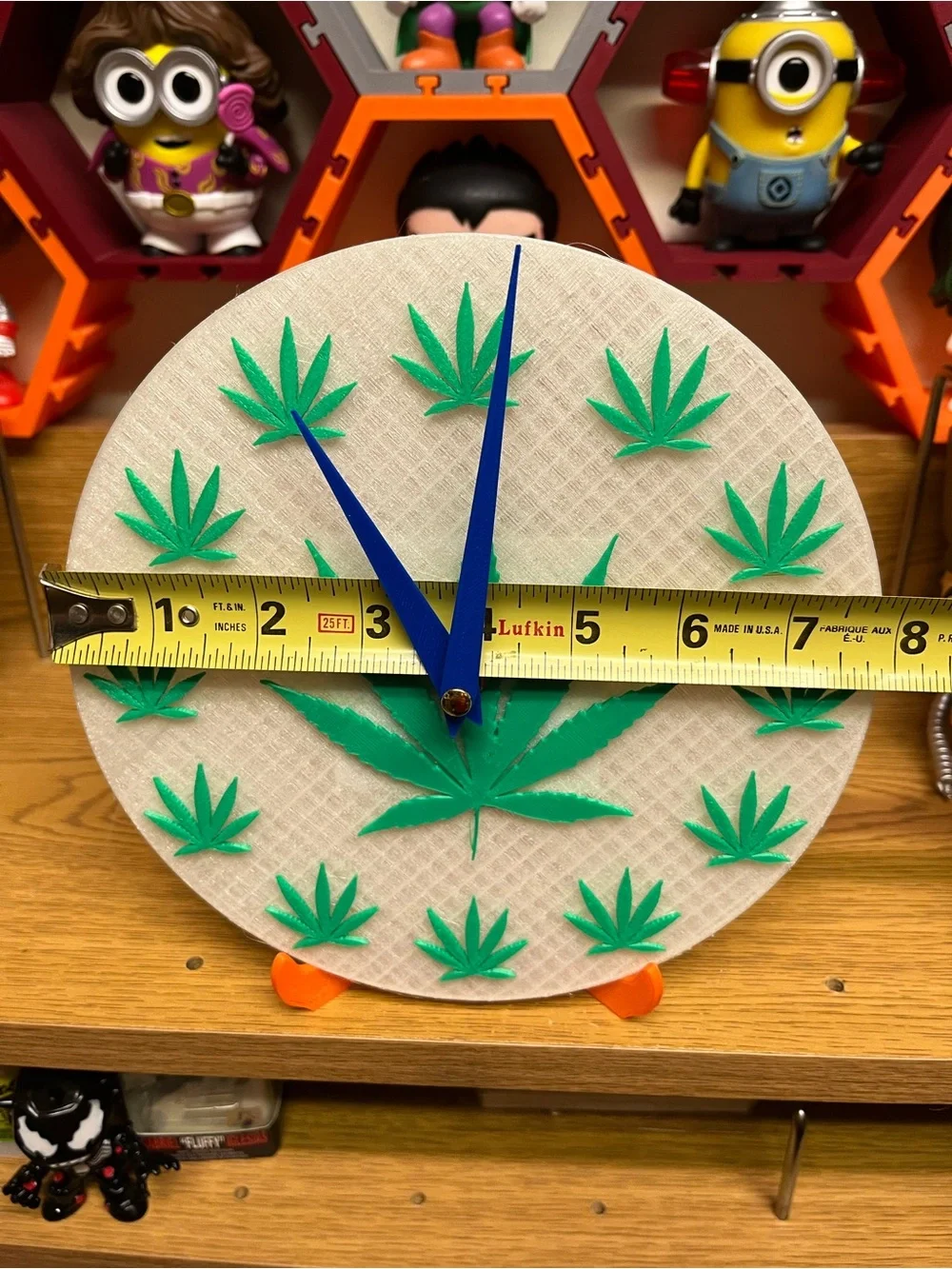 Green Cannabis Leaf Wall Clock - Unbranded Glow in the Dark